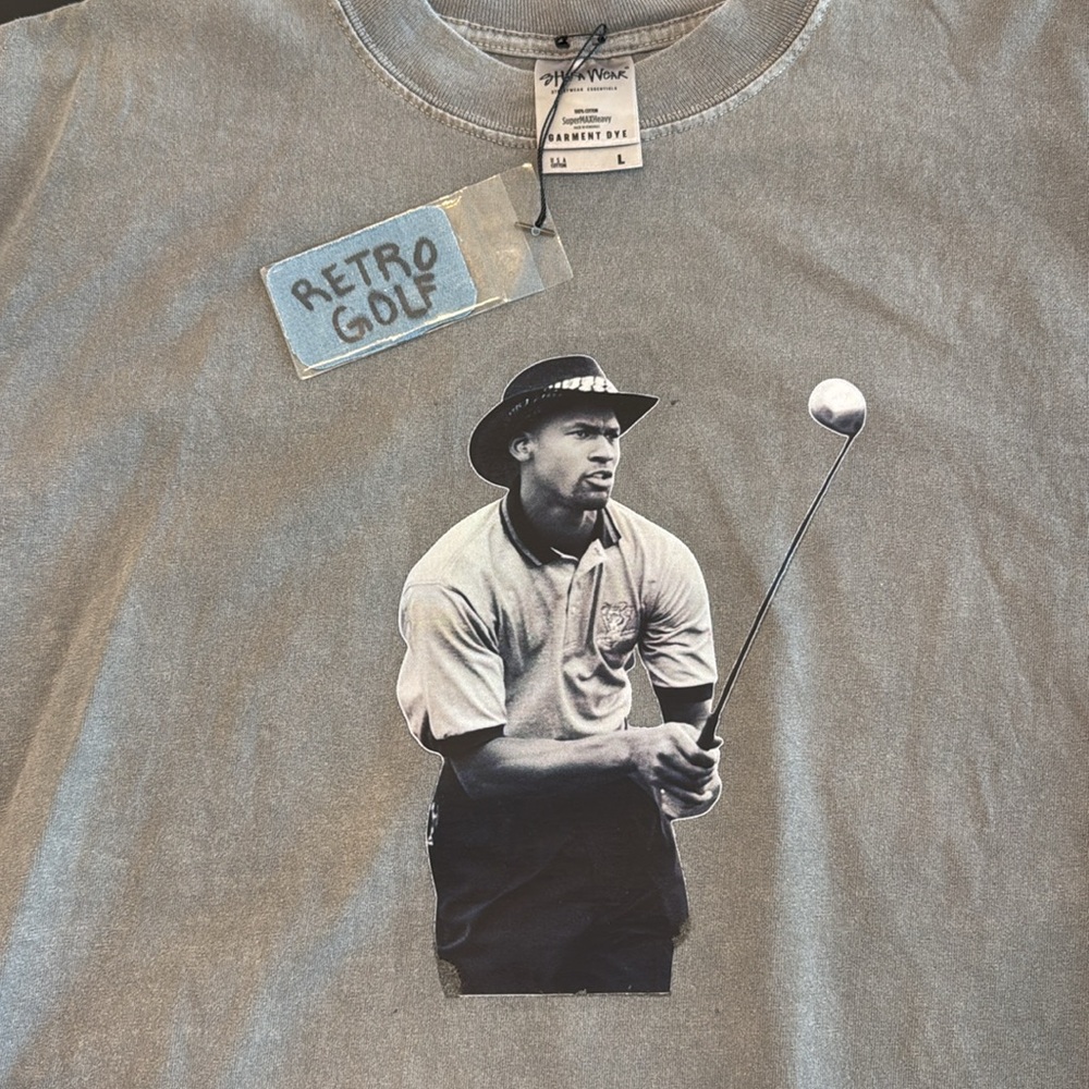 Washed Gray Vintage Golf Tee - Size L - Picture 4 of 4